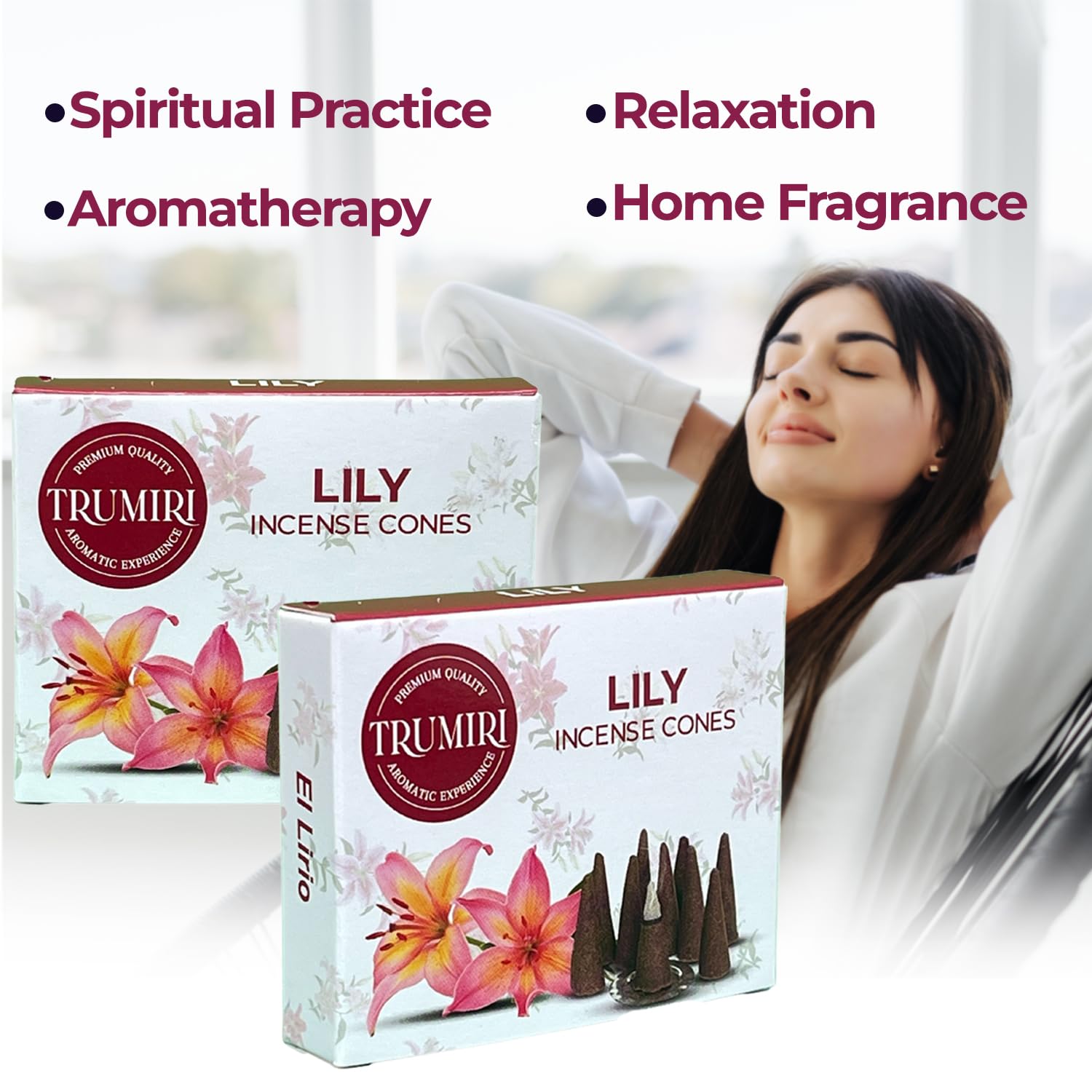 Lily Räucherkegel – insgesamt 20 Kegel-Räucherstäbchen – Doppelpack mit 10 Räucherkegeln – Räucherkegel mit Duft – Räucherkegel – Räucherkegel – Incent Cone
