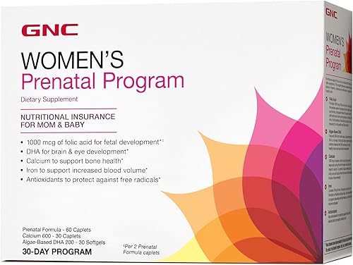 GNC Programa prenatal para mujeres, sistema de suplementos diarios, apoya el desarrollo saludable de tu bebé con zinc y hierro para necesidades