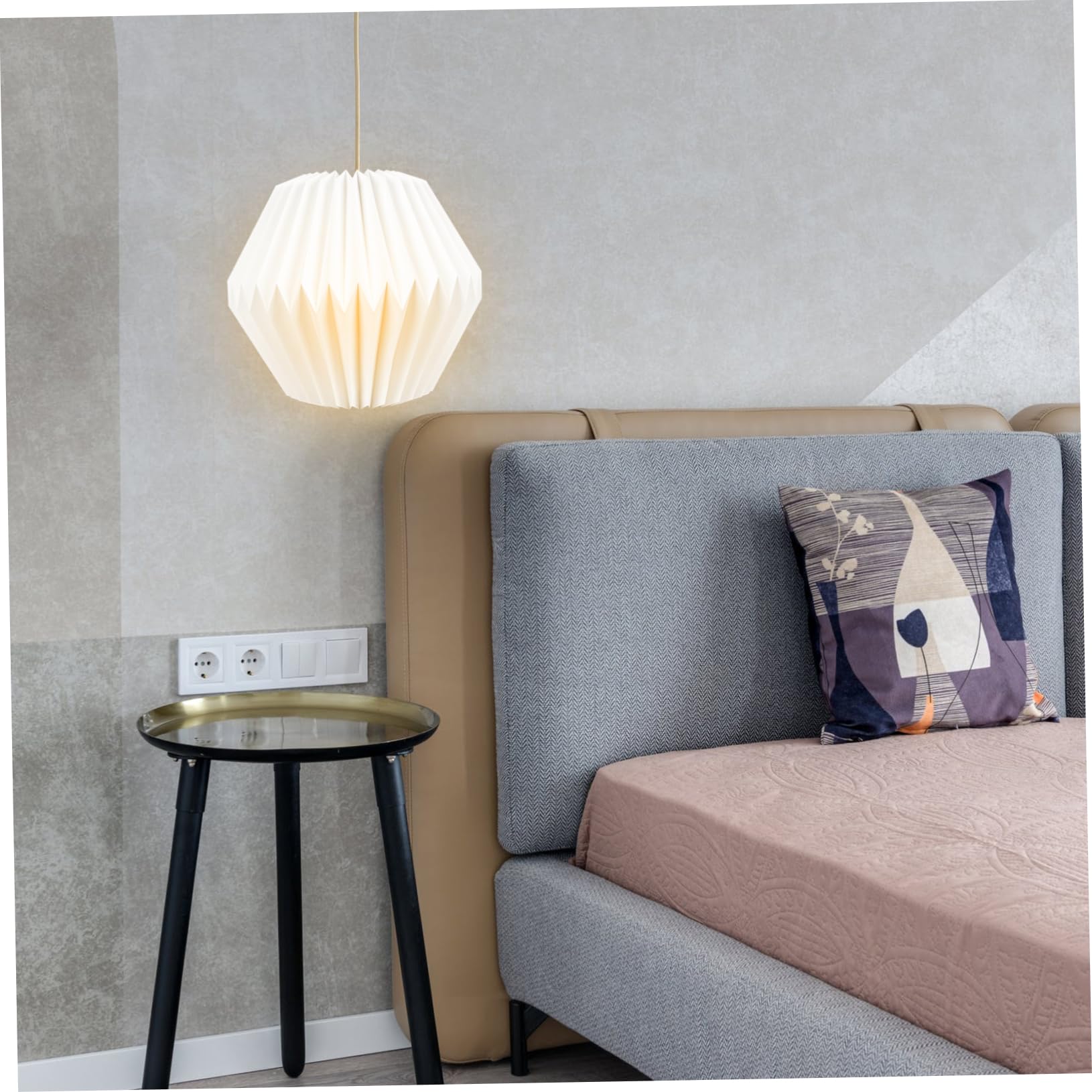 DOITOOL 2pezzi Lampadario Sospensione Stile Nordico Paralume Geometrico Artigianale Per Decorazione Casa e Camera Da Letto Accessorio Luminoso Elegante e Creativo