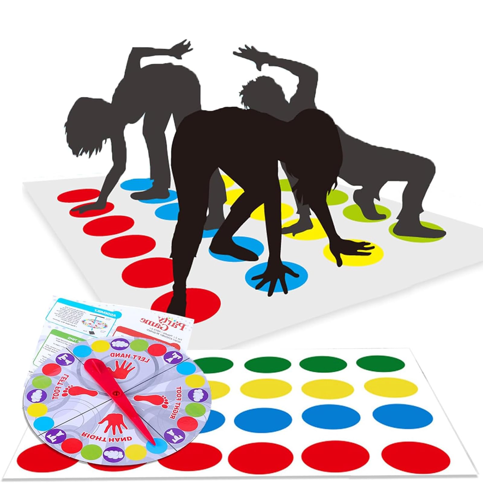 YUWENW バランスゲーム パーティーゲーム 1個セット スポーツゲーム ツイスト 運動不足解消 簡単ルール 子供ゲーム 6歳以上で遊ぶ 盛り上がる ツイスターゲーム 誕生日パーティゲーム 親子 友達 クリスマス パーティ 2人~4人で遊べる屋内ゲーム ファミリーゲーム ストレス発散 室内遊具