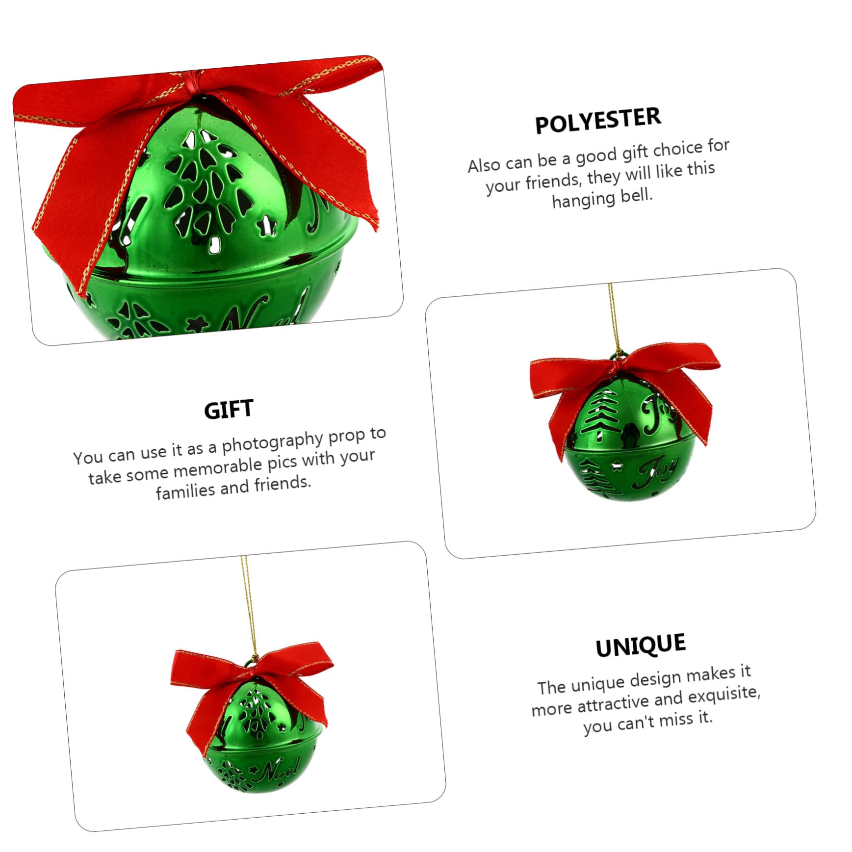 12pezzi Campane di Natale Appendibili Decorazione per Albero di Natale Appendi Ornamenti Sospesi per Casa Stile Casuale