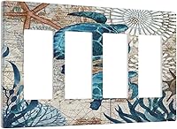 Vista 63 de Placa de pared dúplex de receptáculo de dispositivo de 1 gang de madera envejecida blanca gris con veta de tablón, cubierta de enchufe eléctrico