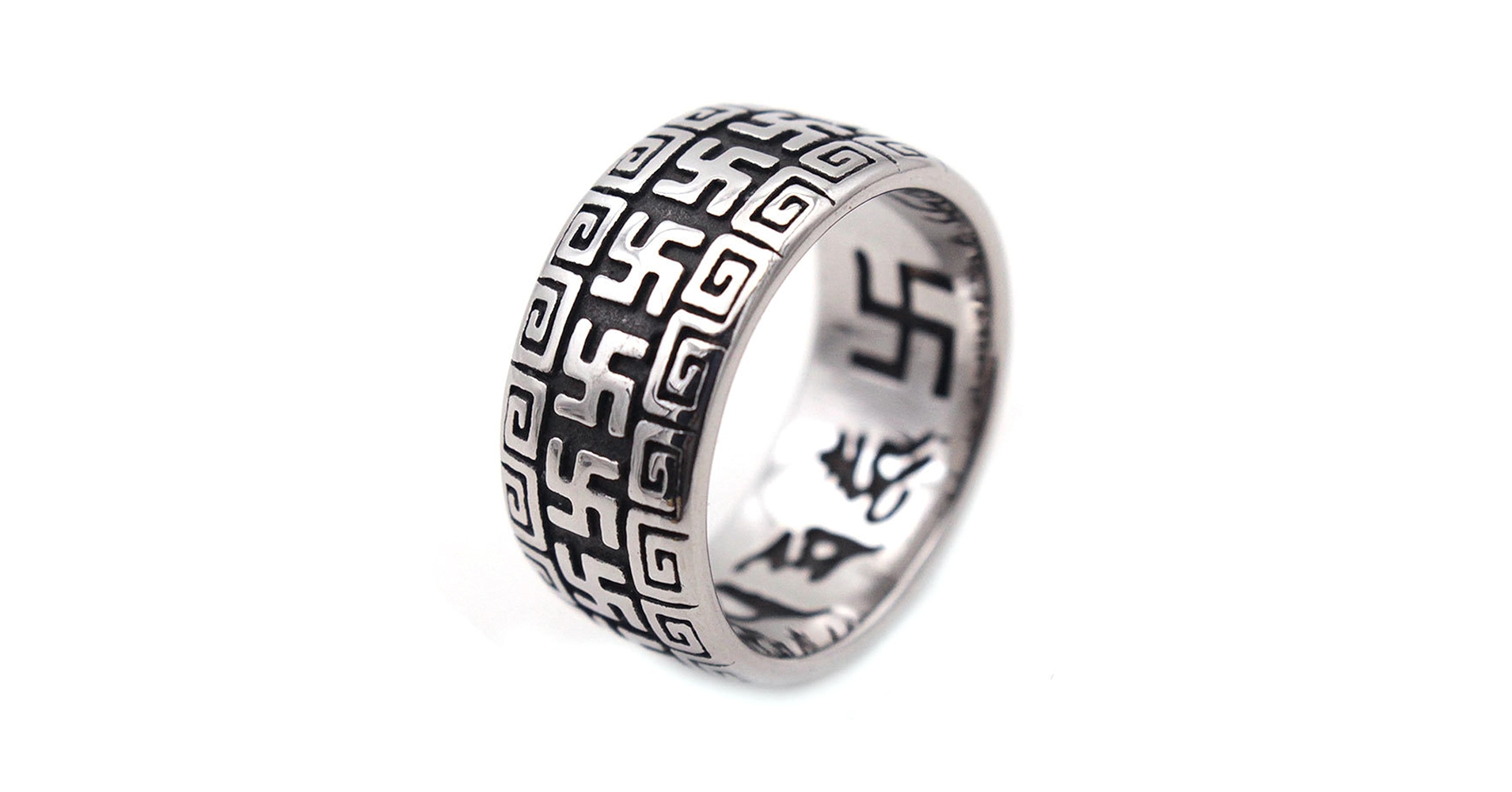 Amazon.com: JAJAFOOK Men's Stainless Steel Ring Silver Lucky Charm