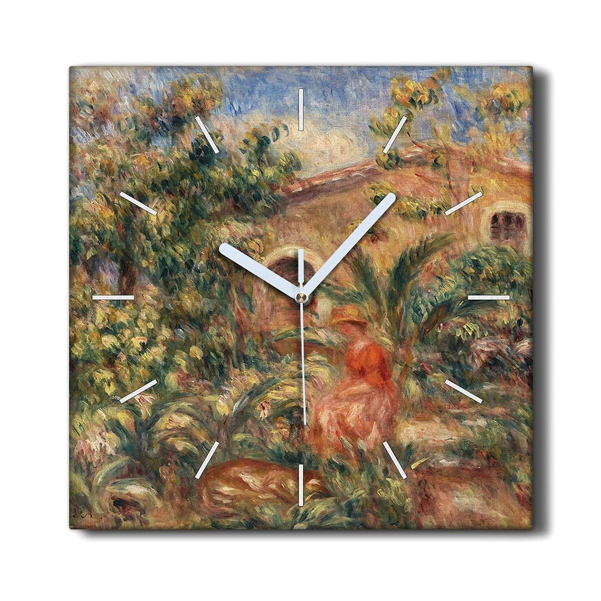 Horloge sur Toile 30x30cm Femme Forêt Coloray