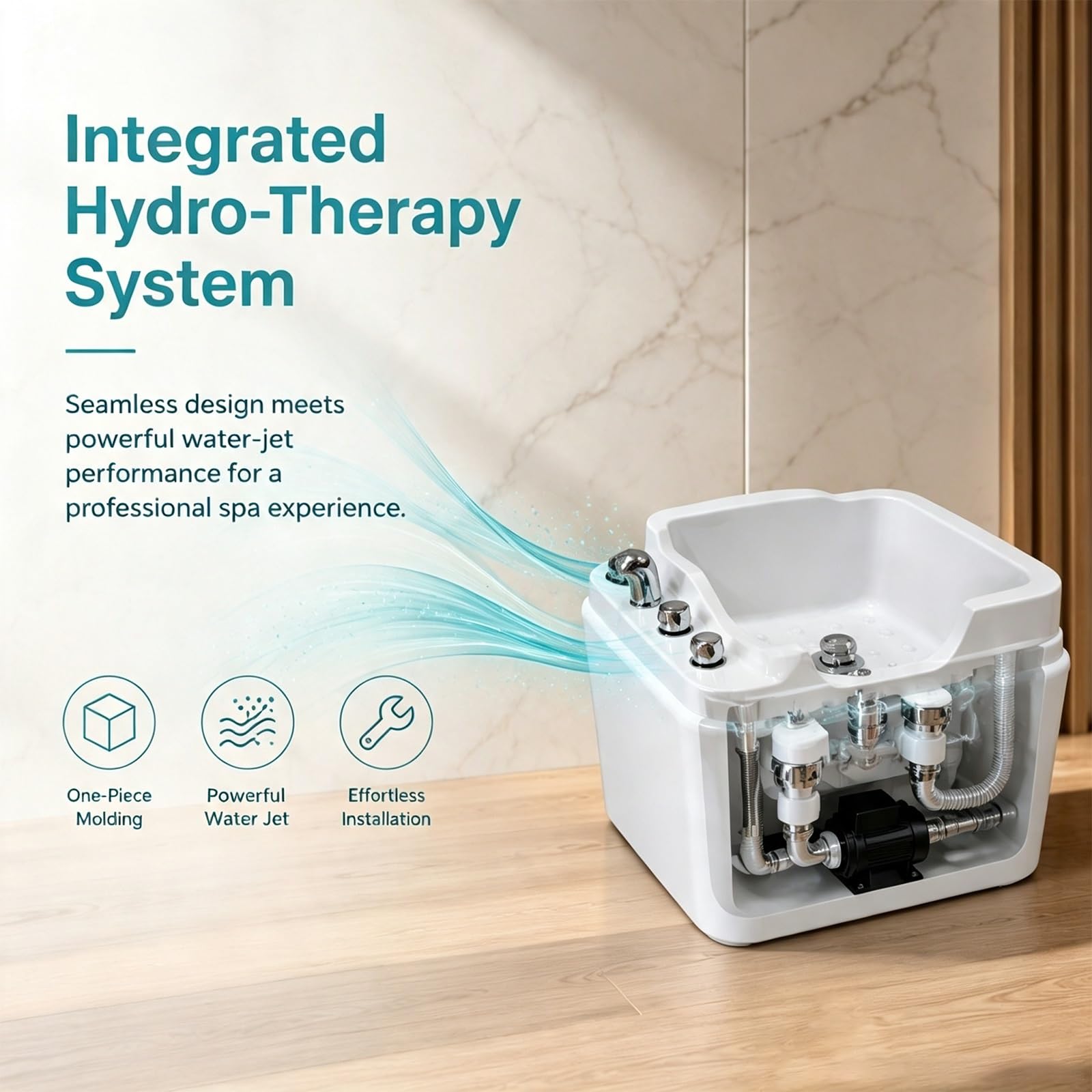 Pediluvio Spa Pedicure, Materiale Acrilico Modellato In Un Unico Pezzo | Design Della Base Antiscivolo, Design Dell'ugello A Ricircolo, Adatto for Saloni Bellezza