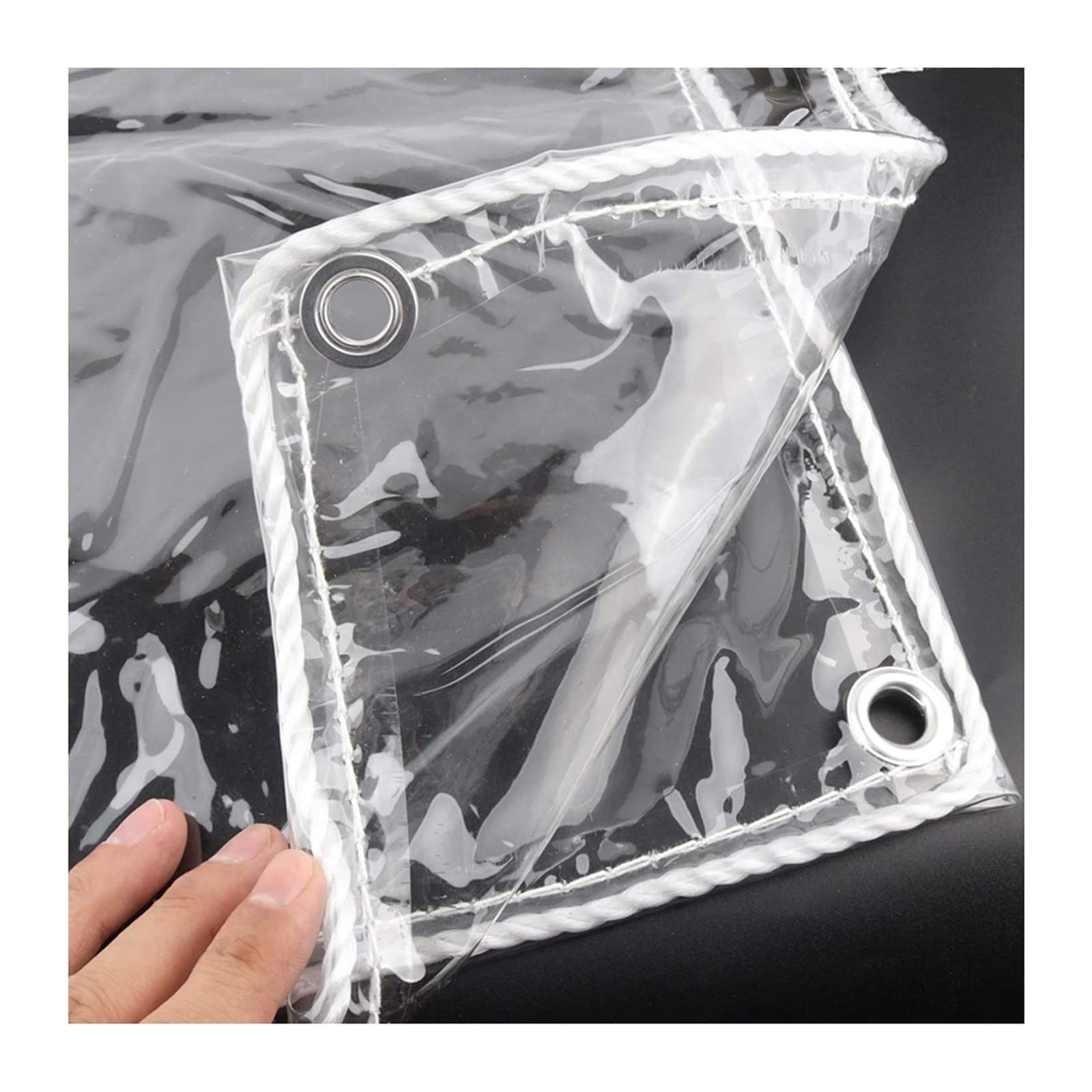 Lona protectora transparente con ojales de 580g/m² impermeable para patio 0.9x1.9m