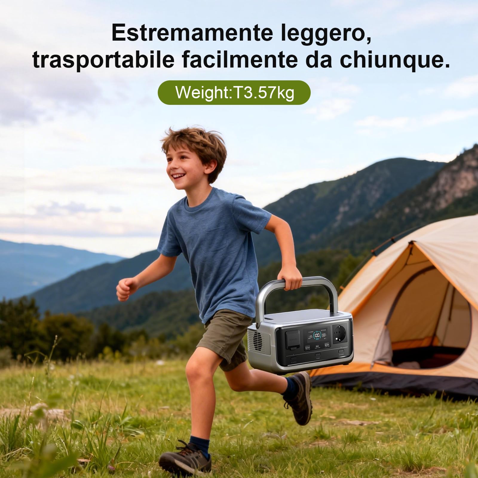 ALLPOWERS P300 256Wh 300W Alimentazione con Pannello Solare Flessibile 100W | Elettrogeno Batteria LiFePO4 Stazione di Energia Portatile,UPS Centrale Elettrica Portatile per Campeggio Camper Emergenza