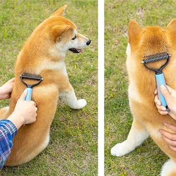 BUFFER® Plastik Saplı Metal Kedi Köpek Tüy Topak Açıcı Tarak Bakım Aleti