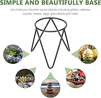 Vista 4 de VOSAREA Soporte de exhibición de bola de hierro negro Soporte de esfera Soporte de esfera Soporte de exhibición de hierro Estante de bola de cristal