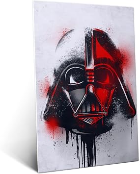 Displate Metal Poster Star Wars - Helmets Graffiti - Darth Vader Graffitti Helmet - The Black Series - Collectible Gift - Premium Decorations Wall Art Decor Gifts Movie Posters - 12.6x17.7 in