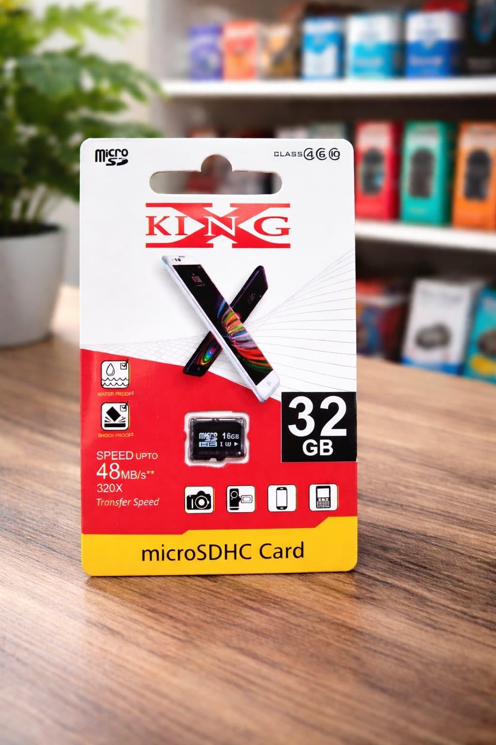 King 32GB microSDHC Memory Card, Class 4, 48MB/s Transfer Speed, Water Proof, Compatible with Digital Cameras, Smartphones, Tablets, Laptops