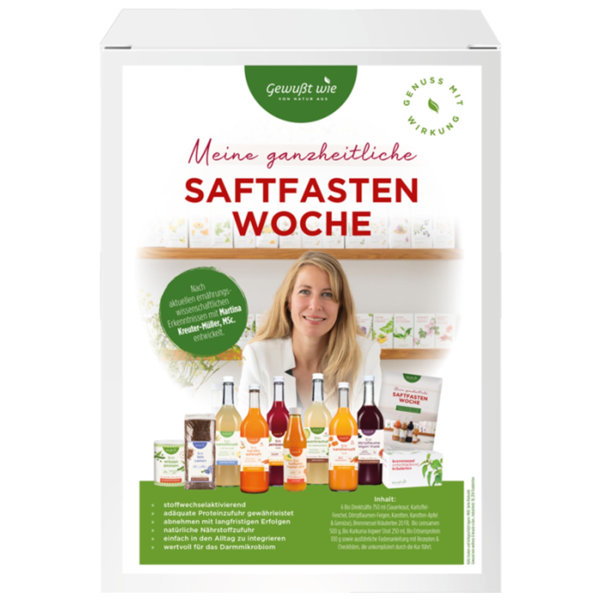 Gewußt wie Bio Saftfasten Woche | 5-Tage Detox Saftkur Komplettset Mit Bio Säften Zur Entschlackung & Energie | Vegan | Inklusive Anleitung