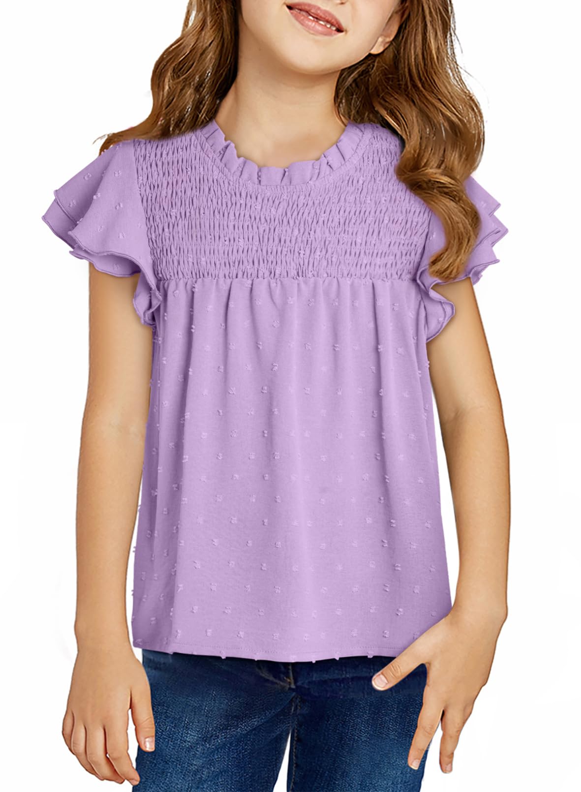Photo 1 of blibean Girls Purple Short Sleeve Shirt - Size 8-9