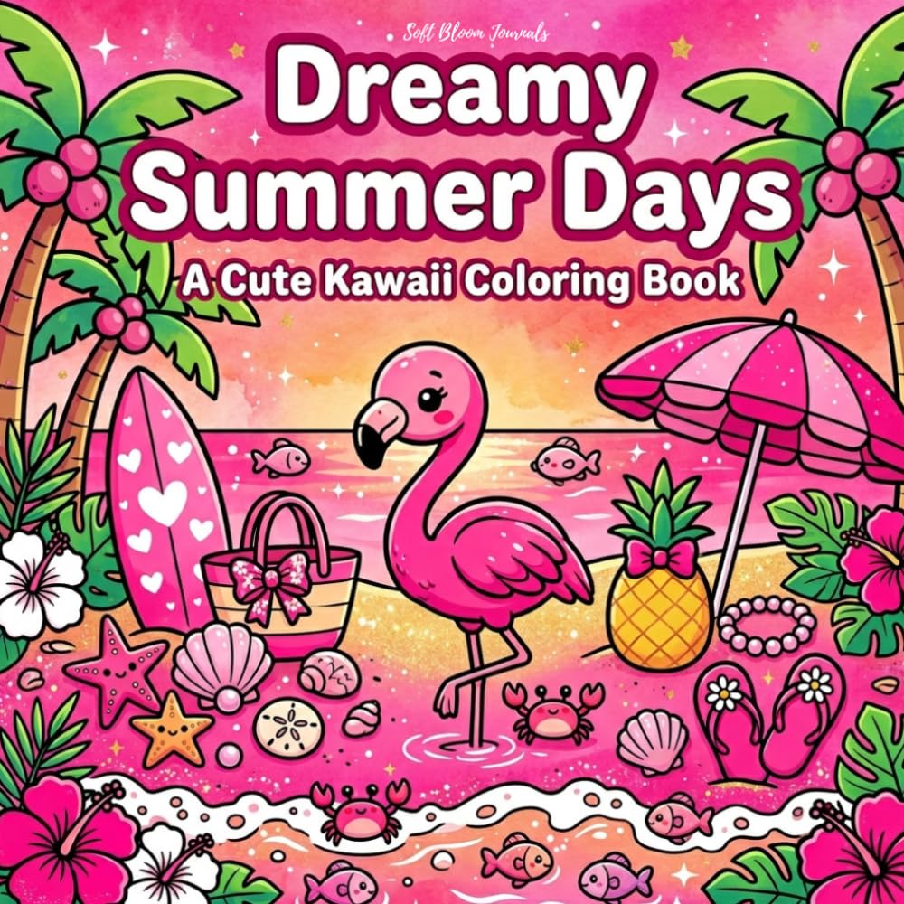 Dreamy Summer Days: A Cute Kawaii Coloring Book (Cute & Feminine Kawaii Coloring Books)