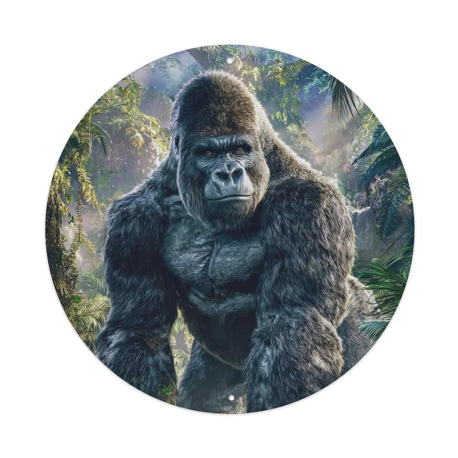 Vintage Animal - Silverback Gorilla Vintage Metal Tin Sign Plaque Wall Decor for Cafe, Club Bar, Office, Garden Metal Poster 8x8Inch