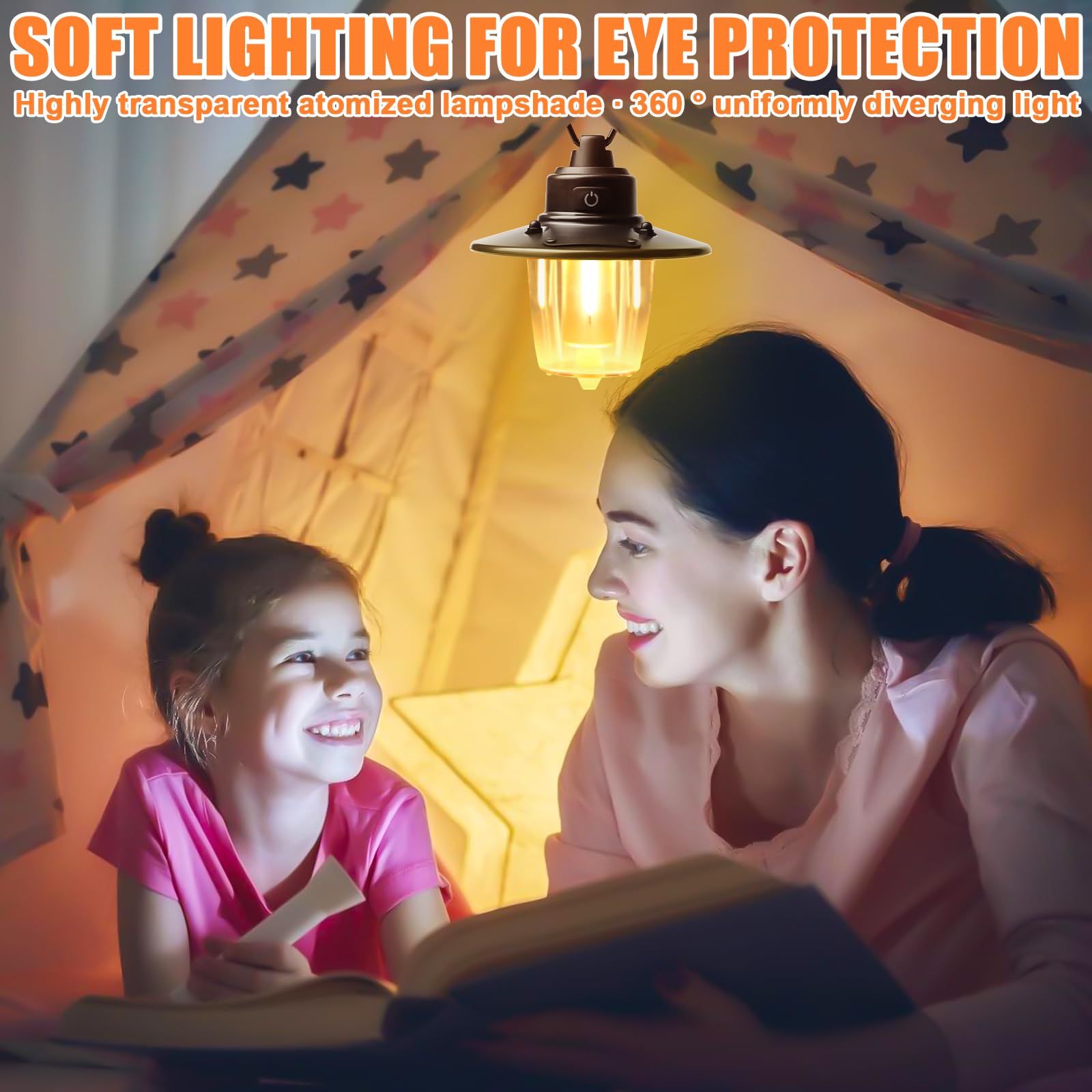 2 pezzi LED lampada da campeggio ricaricabile, USB ricaricabile portatile, 3 modalità di luce, dimmerabile, lampada da campeggio ricaricabile, IPX4, impermeabile 2800 mAh, lanterna da campeggio per