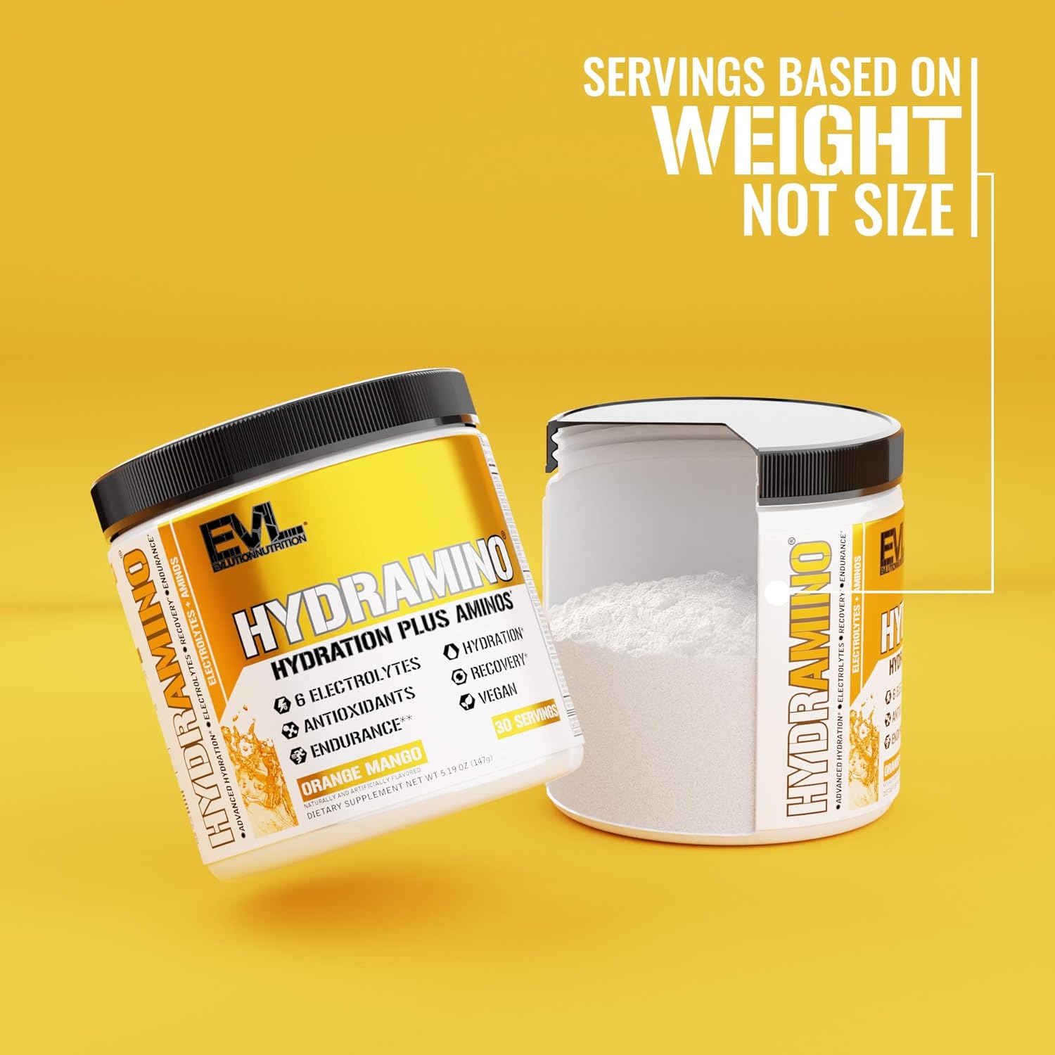 HYDRAMINO Complete Hydration Multiplier, All 6 Electrolytes, Vitamin C & B, Fluid Boosting Aminos, Coconut Water, Endurance & Recovery, Immunity Support, Antioxidants, 0 Sugar, 30 Serve, Orange Mango : Health & Household