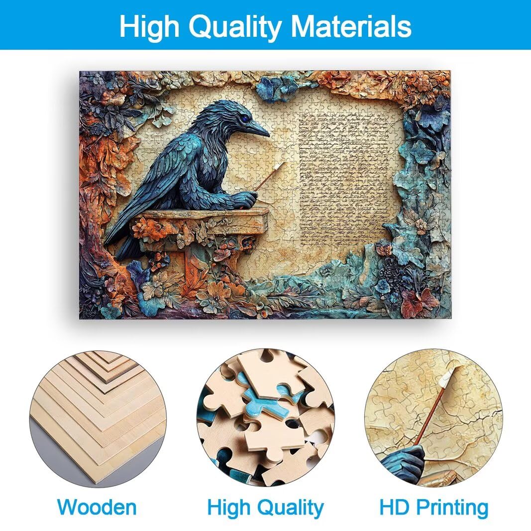 Puzzle Corbeau, Puzzle 1000 Pièces Adultes, Puzzles pour Décor Murale -2203