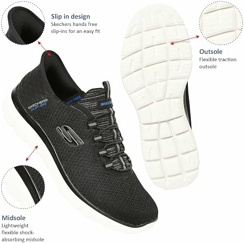 Skechers Men's Summits High Range Slip-in, Black/White, 8 UK - 5