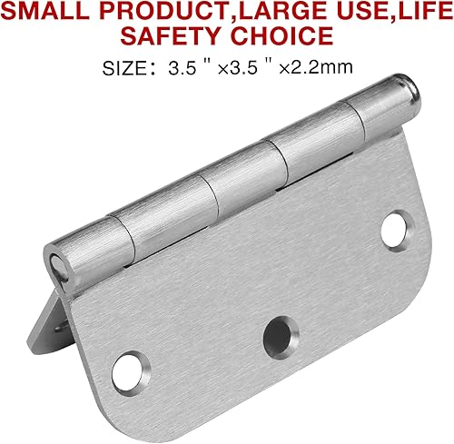 Vista 60 de Paquete de 6 bisagras redondeadas, radio de 5/8 de pulgada, herrajes para cabaña, bungalow, apartamento, casa rodante, rascacielos, habitación
