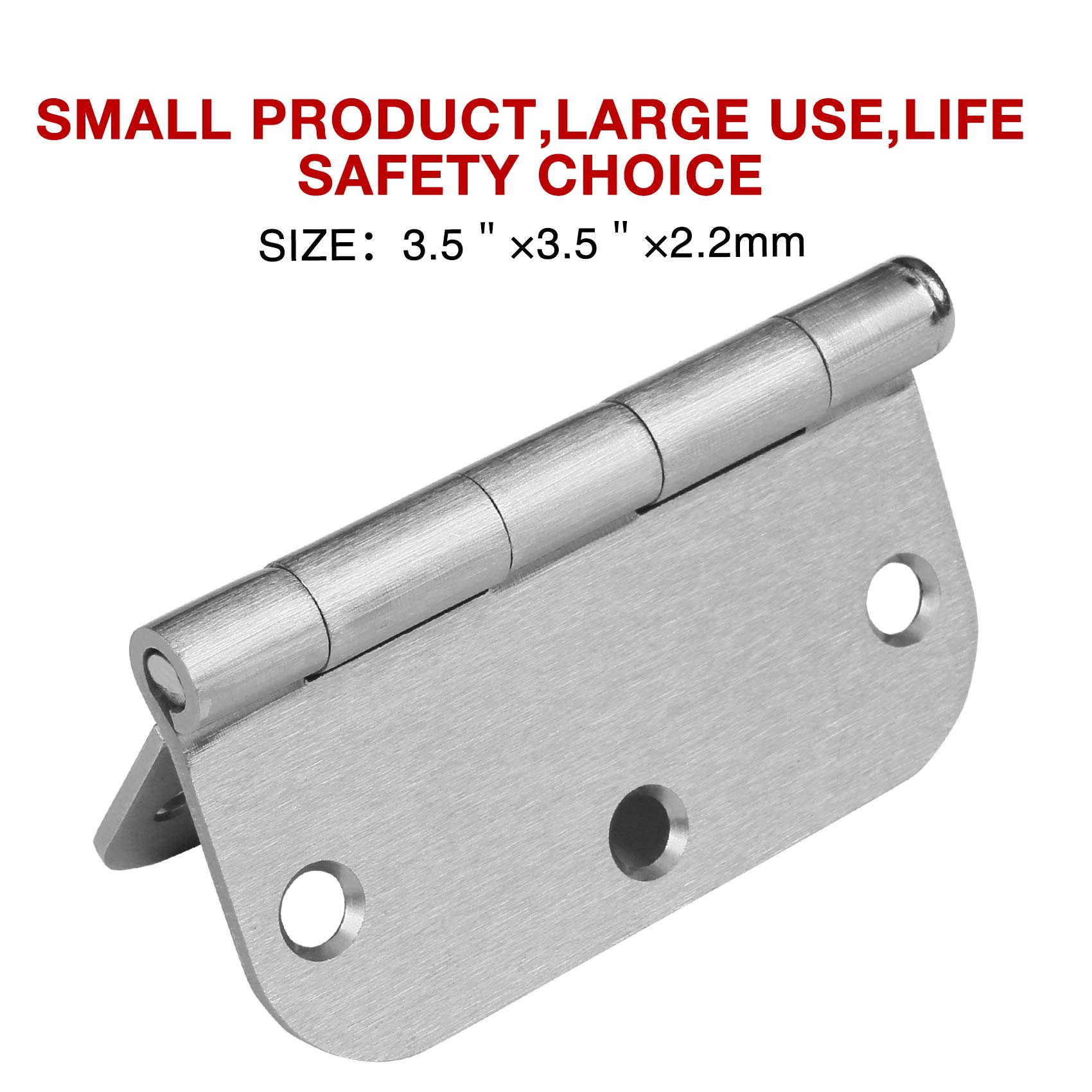 30 Pack Door Hinges Satin Chrome 3.5 Inch 5/8" Radius 3 1/2 Interior Door Hinges Like Brushed Nickel 3.5" Rounded Bifold Standard Bedroom Indoor Door Hinges for Doors Dorm Indoor Garage Factory