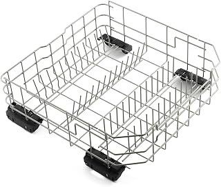 Allstare WD28X26099 WD28X34744 Dishwasher Rack Replacement for GE Dishwasher Parts Lower Dishrack WD28X24396 GDF510PSR3SS GDF510PSM0SS GDF535PSR0SS GE Dishwasher Bottom Rack Wheels Drawer Tray