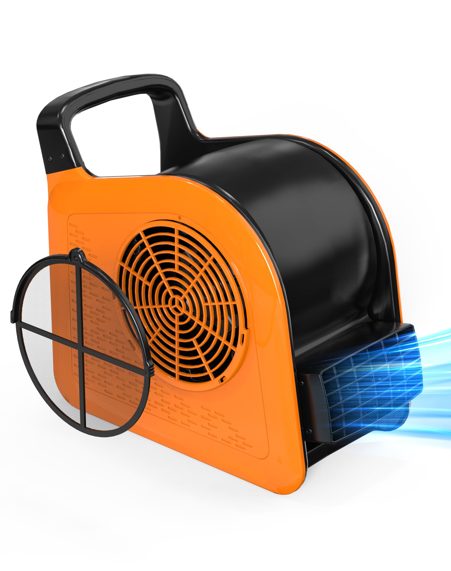 Photo 1 of Blower Fan Removable Filter, 185° Rotation, 3?Speed, 2 AC Outlets, Orange