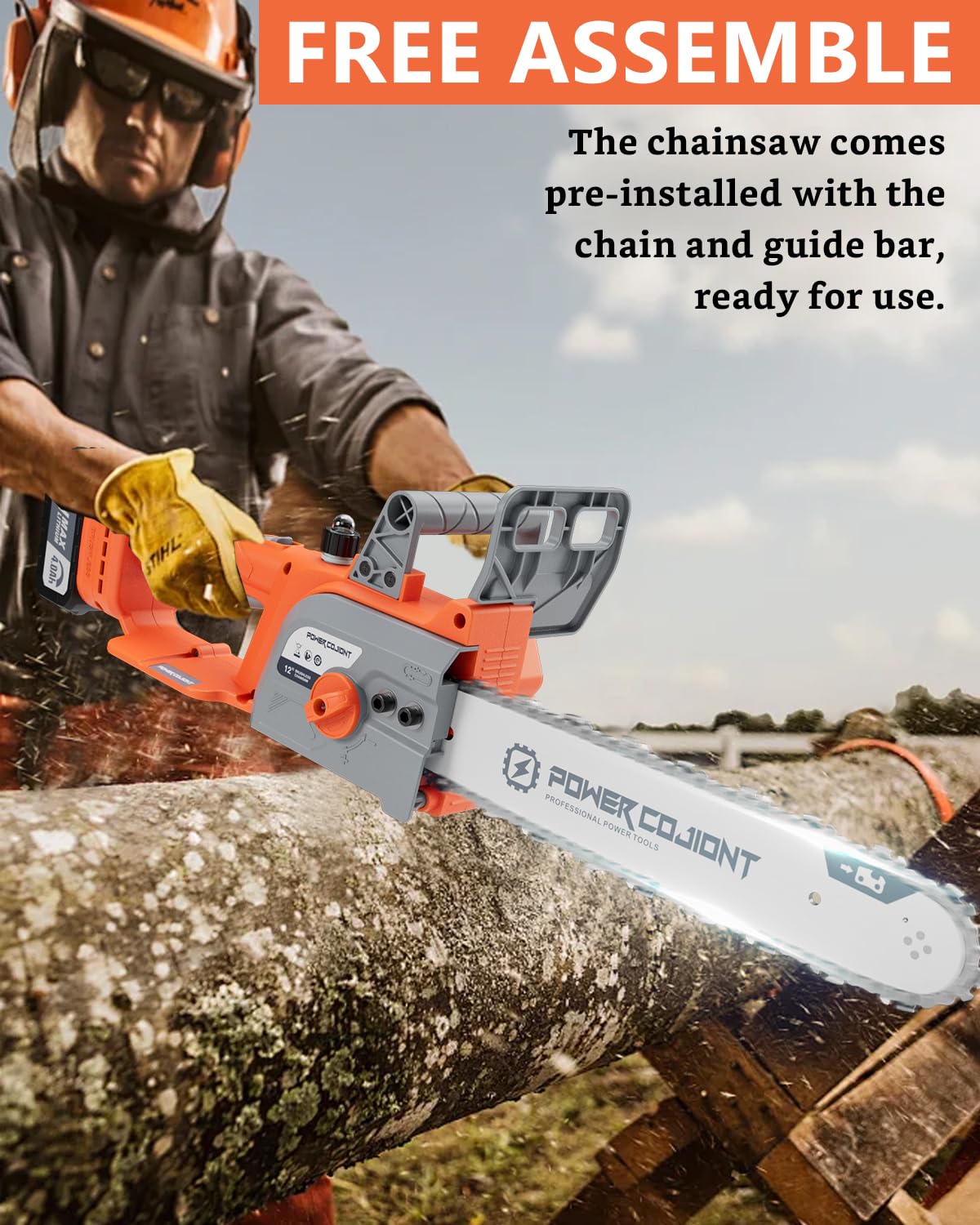 Amazon.com : Cordless 12 Inch Chainsaw Brushless for 20V Batteries