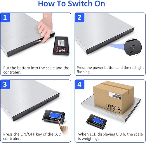 Miniatura 6 de THINKSCALE Báscula de envío, báscula postal digital de acero inoxidable de alta resistencia de 397 libras con pantalla inalámbrica, báscula de