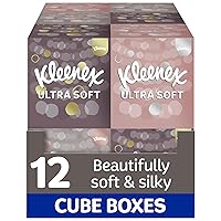 Kleenex Fazzoletti per il viso ultra morbidi, confezione da 12 scatole di fazzoletti
