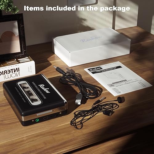 Miniatura 6 de Reshow Cassette Tape Player, Portable Tape Player Audio Cassette to Digital Converter, Convert Cassette Tape Recorder to iPod Format Compatible with