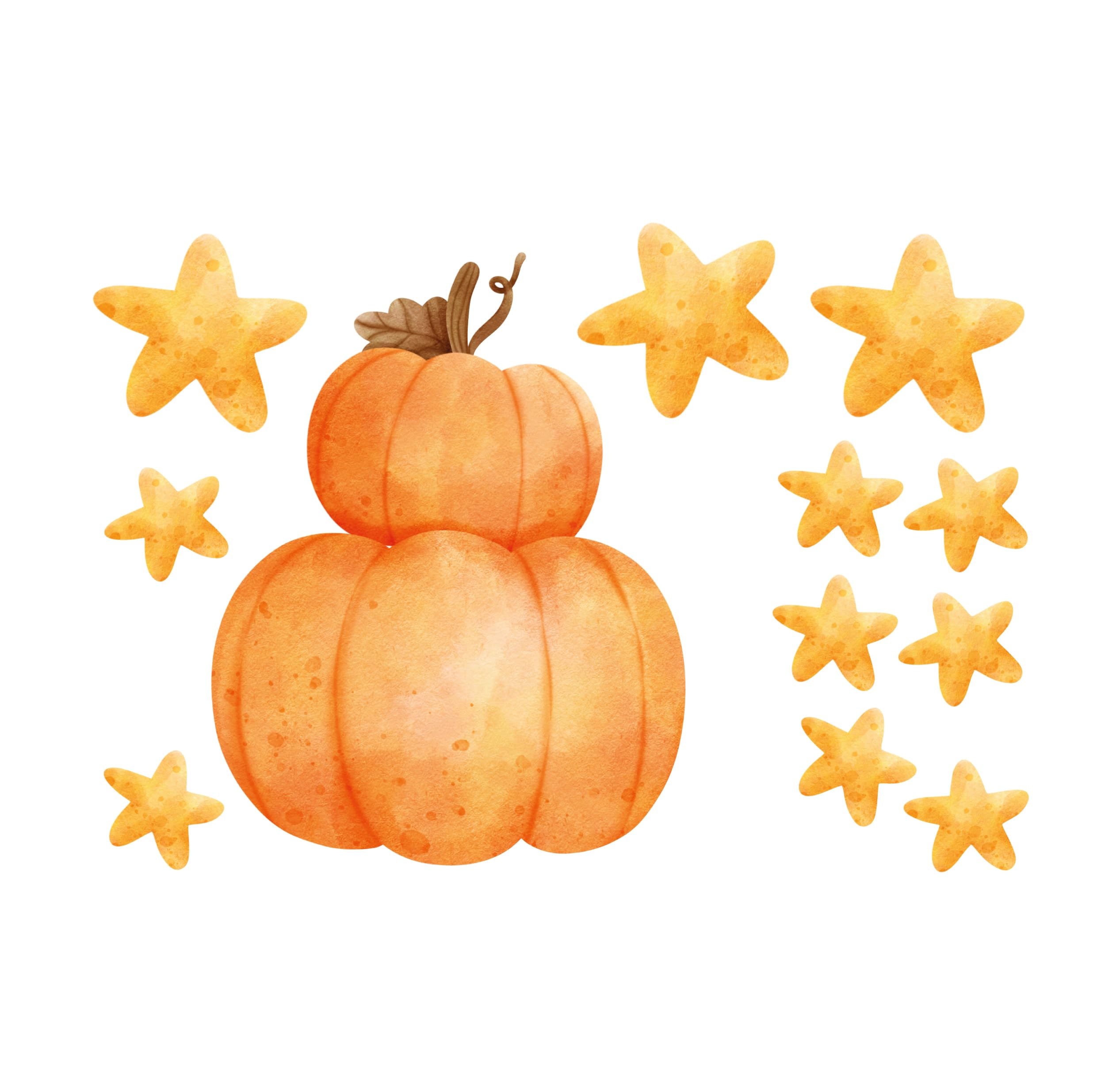 QuoteMyWall Halloween Window Stickers Decorations for Home Kids, Scary Halloween Pumpkin Bats Skulls Gnomes Ghosts Decals Removable Stickers for Home Office Shop Party (Stacked Pumpkins & Stars)
