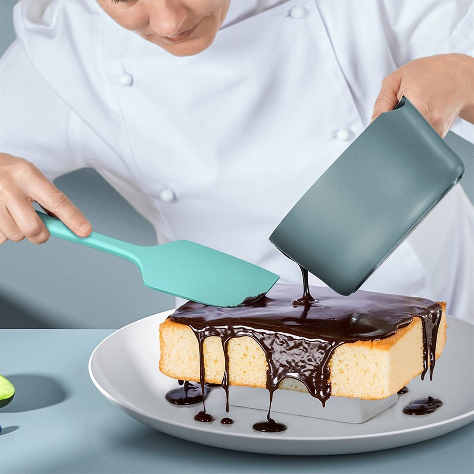Espatula Cocina Cocina de 2 piezas Espátula Silicona Horneado Espátula Pastelería Herramienta Pastel Decoración de la espátula de hielo para cocinar, hornear y mezclar Espatula Reposteria