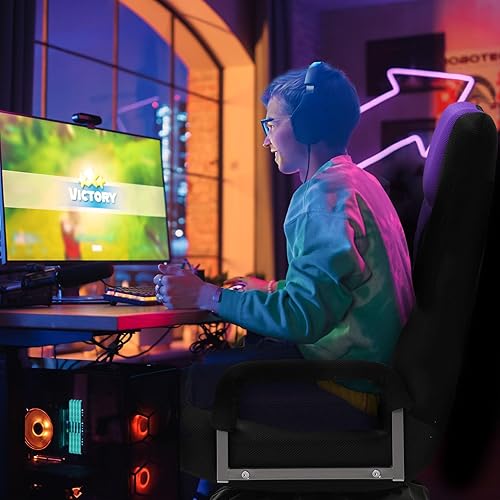 Miniatura 6 de Silla giratoria para videojuegos Silla multiusos para videojuegos en el suelo para jugar videojuegos, ver TV, leer con reposabrazos, soporte lumbar