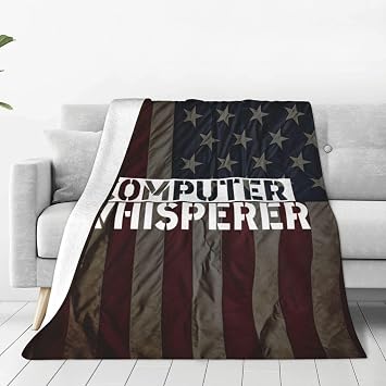 Computer Whisperer Throw Blanket Soft Flannel Lightweight Cozy 50x60 Inches for Sofa Bed Couch