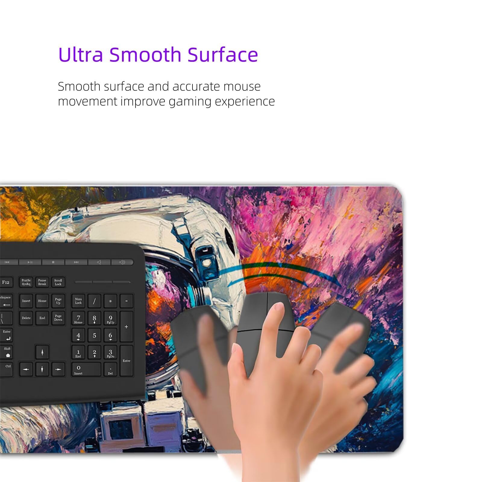 Alfombrilla Ratón Astronauta Alfombrilla Escritorio Color Mouse Pad Gaming Duradera, Mouse Pad Grande Gaming Mejora Precisión y La Velocidad, Desk Mat para Jugadores, PC, Oficina 1600x800x3mm Y2-831