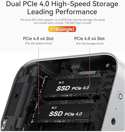 Vista 26 de Beelink Mini PC SER3, AMD Ryzen 3 3200U (hasta 3.5 GHz) 2C/4T, mini computadora de 16 GB DDR4 RAM 500 GB SSD, mini computadora de escritorio 4K