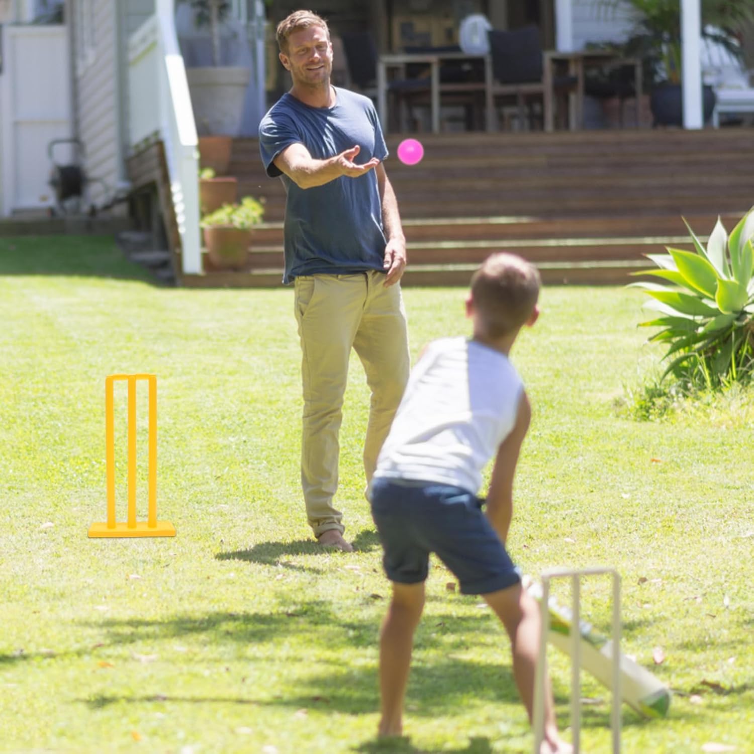 Mipcase Kids Cricket Set - 4-Piece Interactive Sports Game for Indoor Outdoor Play Perfect for Backyard Fun and Parent-Child Bonding