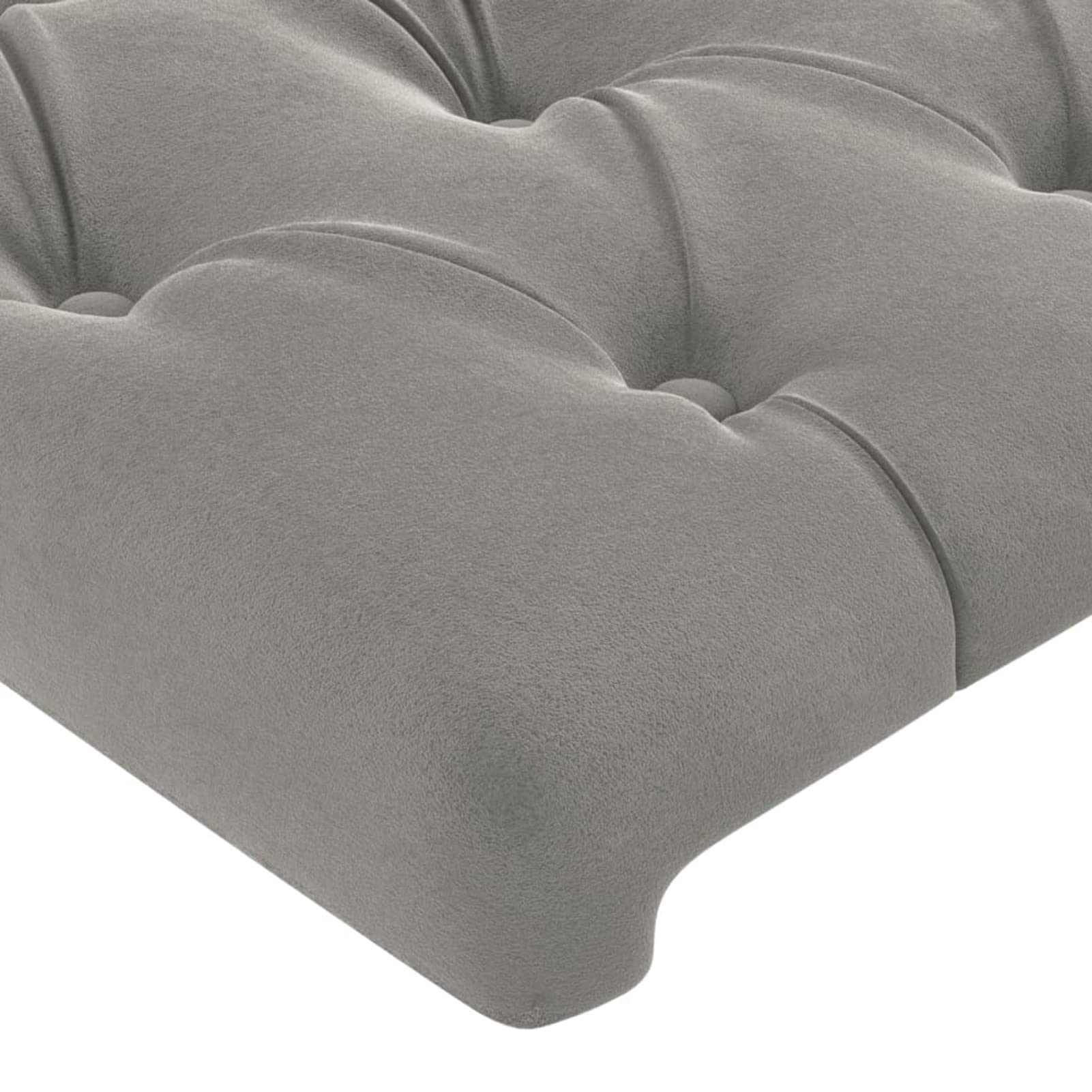 Gecheer Testiera Grigio Chiaro 80x7x78/88 cm in Velluto, Testiera del Letto Singolo e Matrimoniale, Spalliera Letto Imbottita, Design Trapuntato