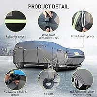 Vista 7 de WARSUN Funda protectora para coche hermética contra granizo con bolsa de aire de PVC real engrosada Funda protectora para coche resistente contra