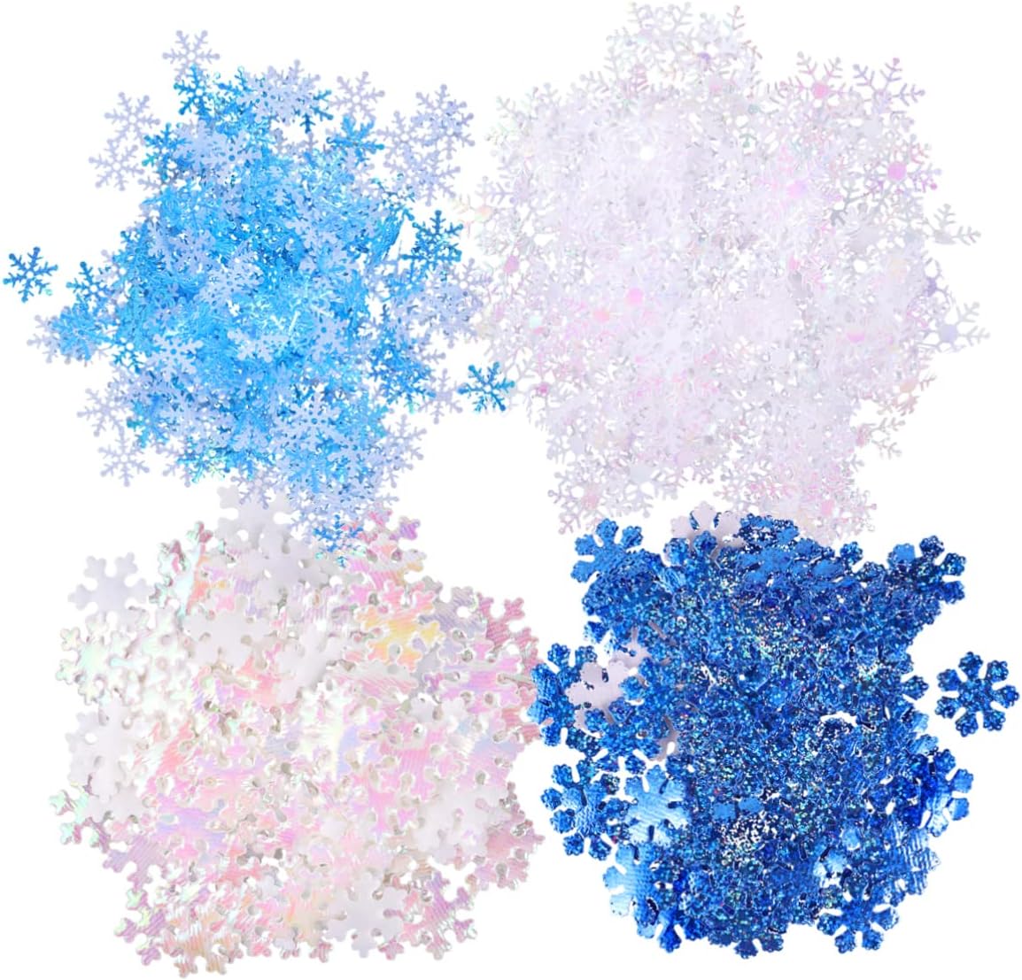 2100pcs Snowflake Confetti for Christmas Party and Wedding Decorations Assorted Safe Material for Fun Table Scatter and Festive Celebrations