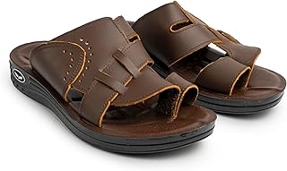 صندل جلد أسود مريح للرجال، تصميم حزام متشابك مع تثبيت إصبع القدم، مفتوح من الأمام موديل F3 من ناو