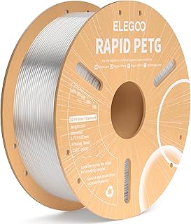 ELEGOO Rapid PETG Filament 1.75mm Transparente 1 KG, High Speed 600mm/s 3D Drucker Filament Maßgenauigkeit +/- 0.02 mm, 1kg Pappspule(2.2lbs) Passend für die Meisten 3D Printer