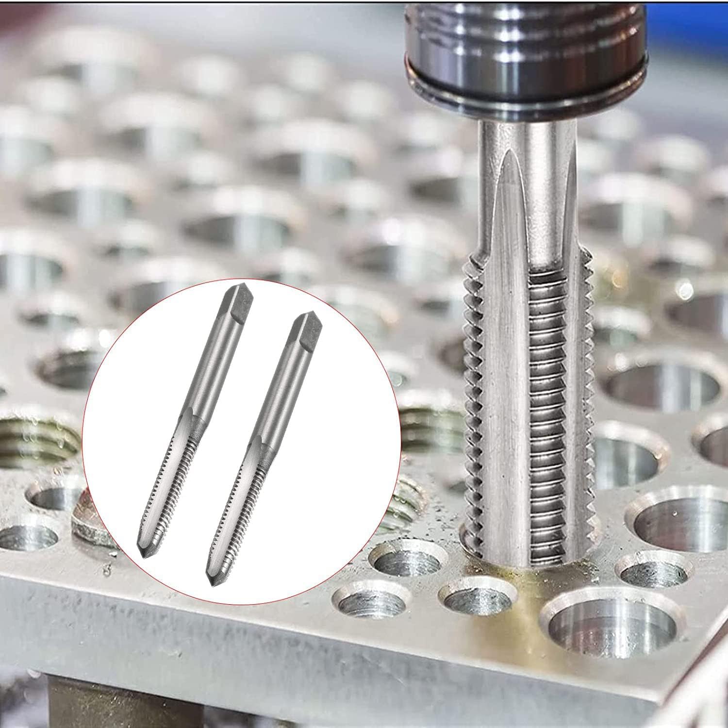 TOP-VIGOR 2Pcs M6 x 1mm Metric Machine Tap, HSS 3 Straight Flute Taper Plug Metric Tap - Image 4
