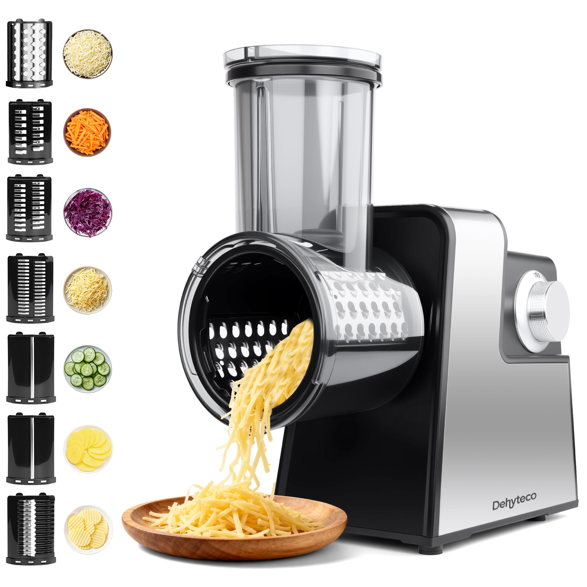 Photo 1 of Electric Cheese Grater 7 in 1,Stainless Steel Salad Shooter,Slicer Shredder