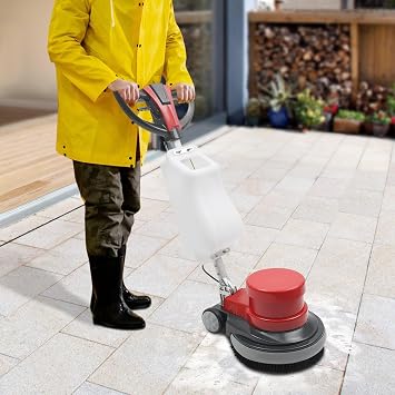1100W Electric Floor Buffer & Scrubber & Polisher Machine, Multi-functional Floor Cleaning Machine with 2Gal Tank, Heavy Duty Floor Buffer Machine, Commercial Tile Floor Polishing Cleaner Machine