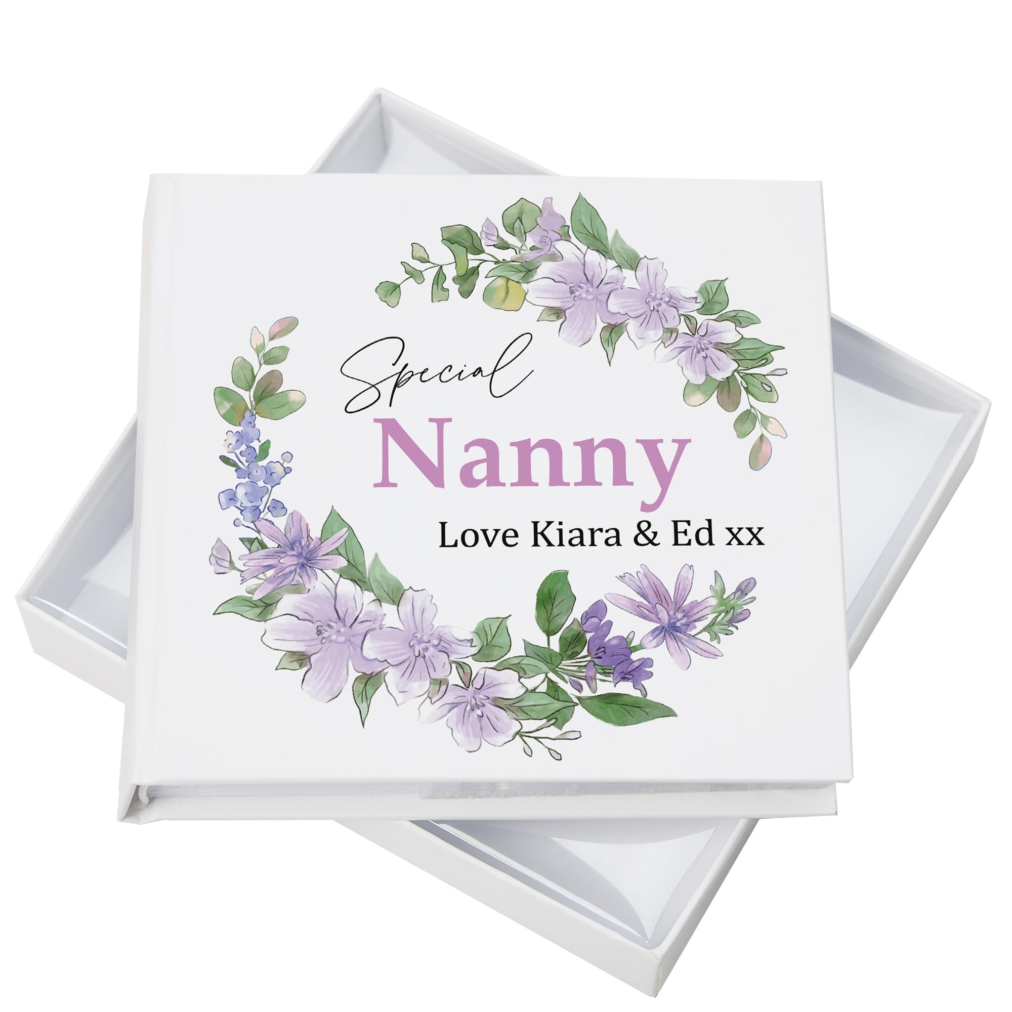 Ukgiftstoreonline White Personalised Special Nanny Photo Album