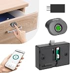 Bluetooth Fingerprint Cabinet Lock, Smart Biometric Cabinet Lock, Keyless Hidden File Drawer Wardrobe Lock, Child Safety Electric Fingerprint Lock, DIY Wooden Furniture Privacy Lock (Alloy Steel) | Smart Biometric Cabinet Lock, Keyless Hidden File Dr