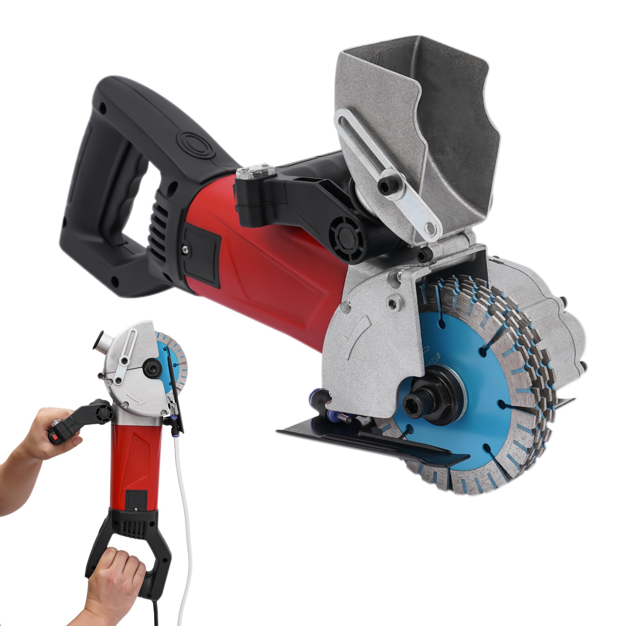 KELIBI Slotted Machine, Electric Wall Groove Cutting Machine 2800 W, 125MM Concrete Grooving Cutter Chaser+5 Saw Blade, Precision Slotting Tool w/