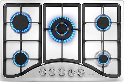 VEVOR 30 inch 5 Burners Cooktop Max 12250BTU Built-in Stainless